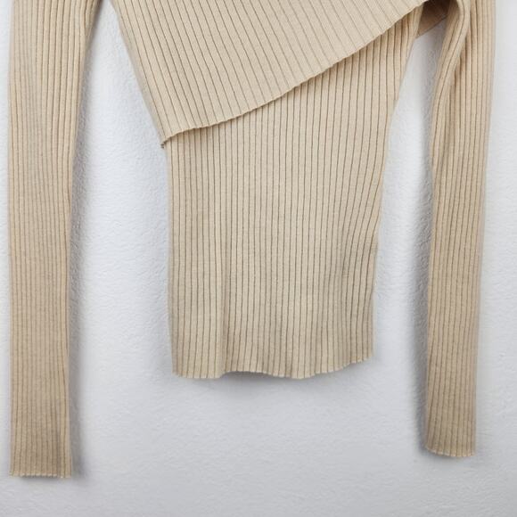 Lovers and Friends Booker Sweater Cream Long Sleeve Off The Shoulder Size XS - Picture 4 of 10